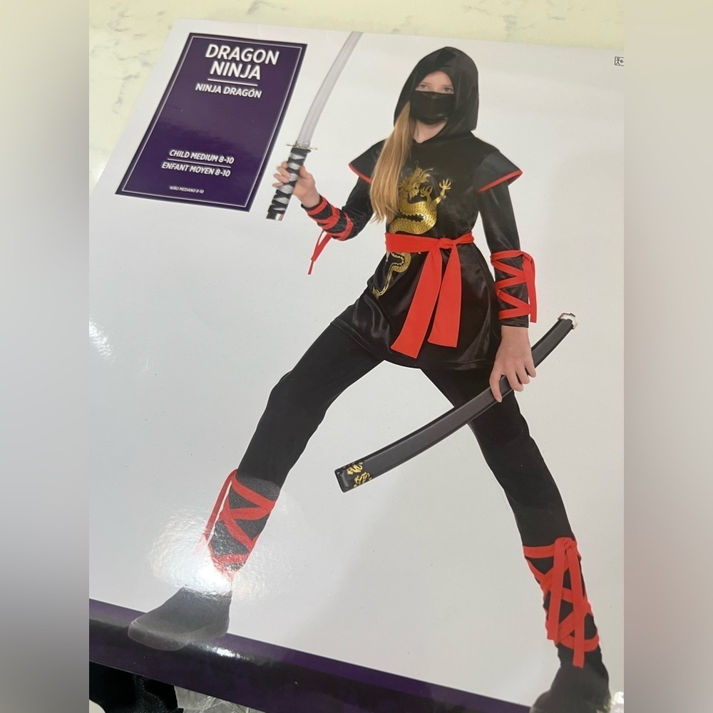 DRAGON NINJA COSTUME FOR KIDS - Black and Red - Picture 6 of 7